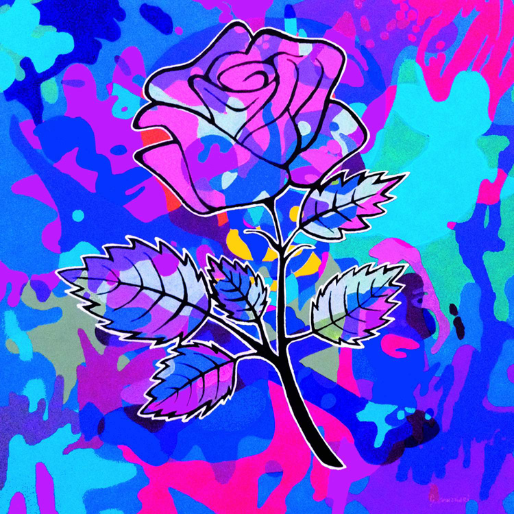 Death and the Rose, 2016, 90x90 cm