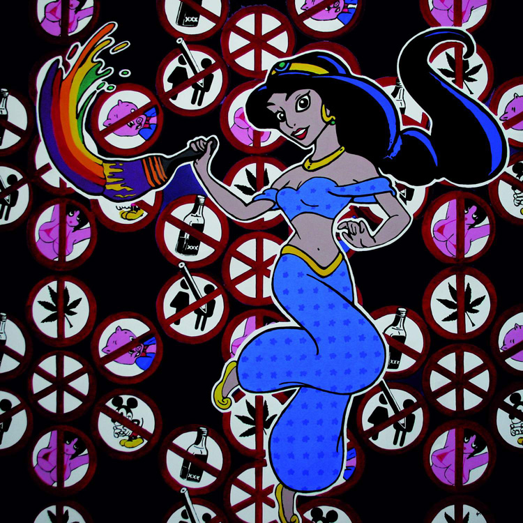 VIETATOOO, 2013, 140x140 cm.