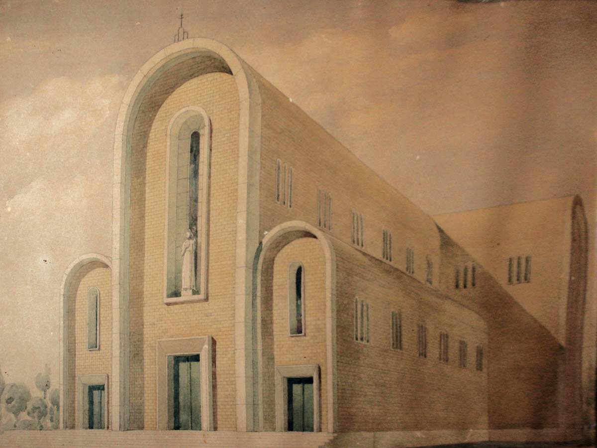 prospetto chiesa_matita acquerellata_62x46,5